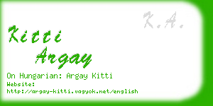 kitti argay business card